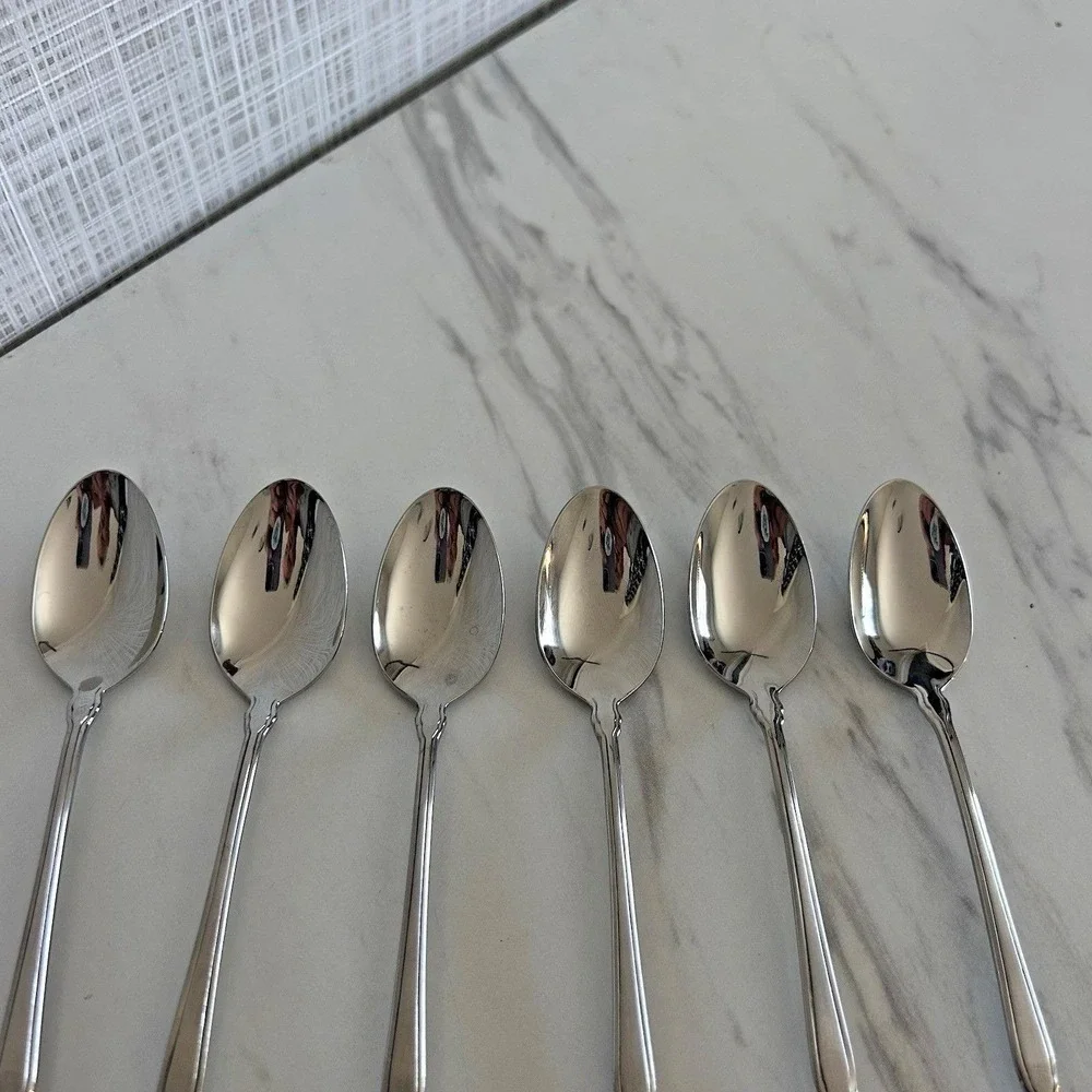 Oneida VALERIE Iced Teaspoons HH Distinction Deluxe Stainless Flatware Lot of 6